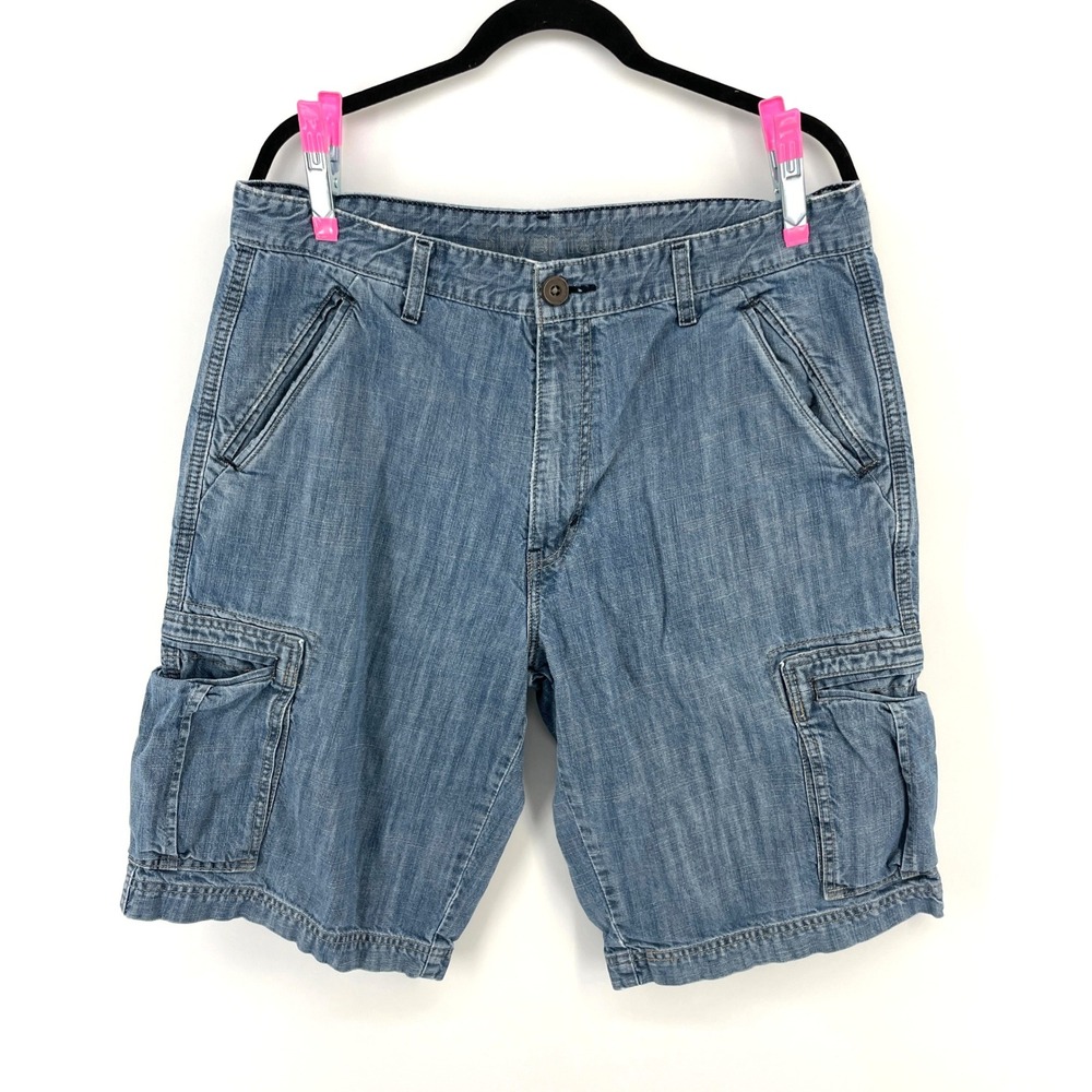 Levis SilverTab‎ Blue Denim Cargo Shorts Mens W36 Baggy Y2K Skate Grunge